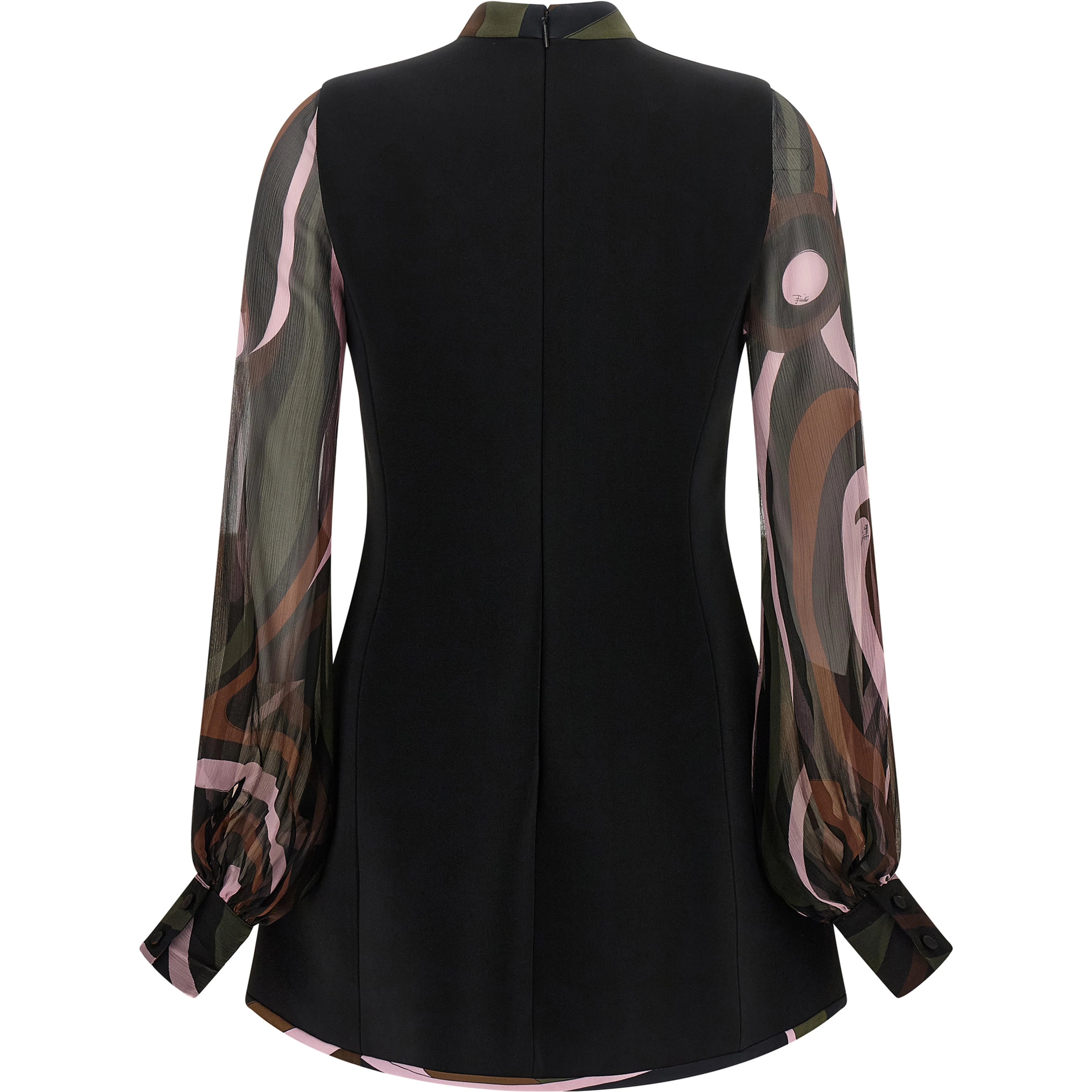 Black Viscose Short Dress