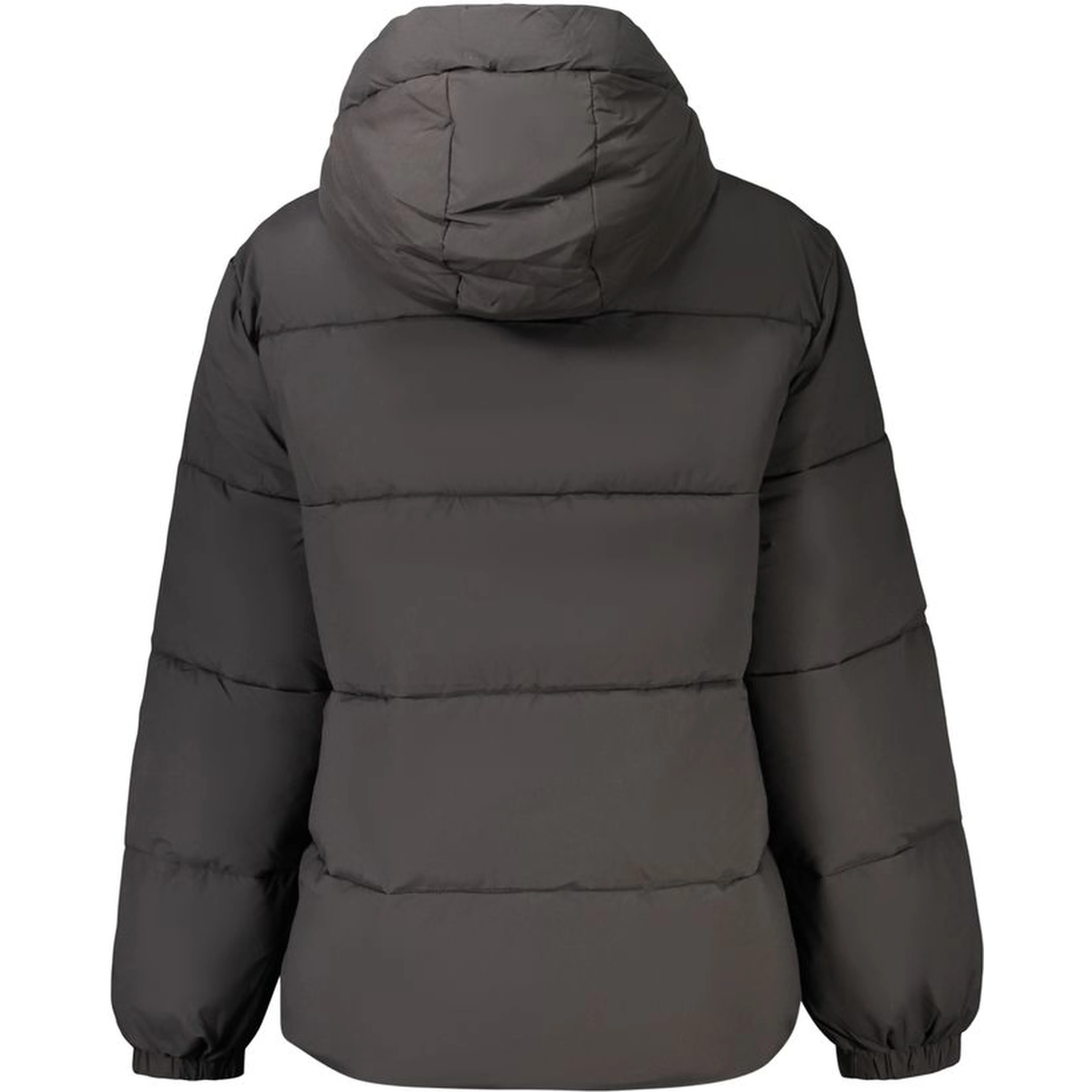 Black Polyester Women Jacket with Removable Hood