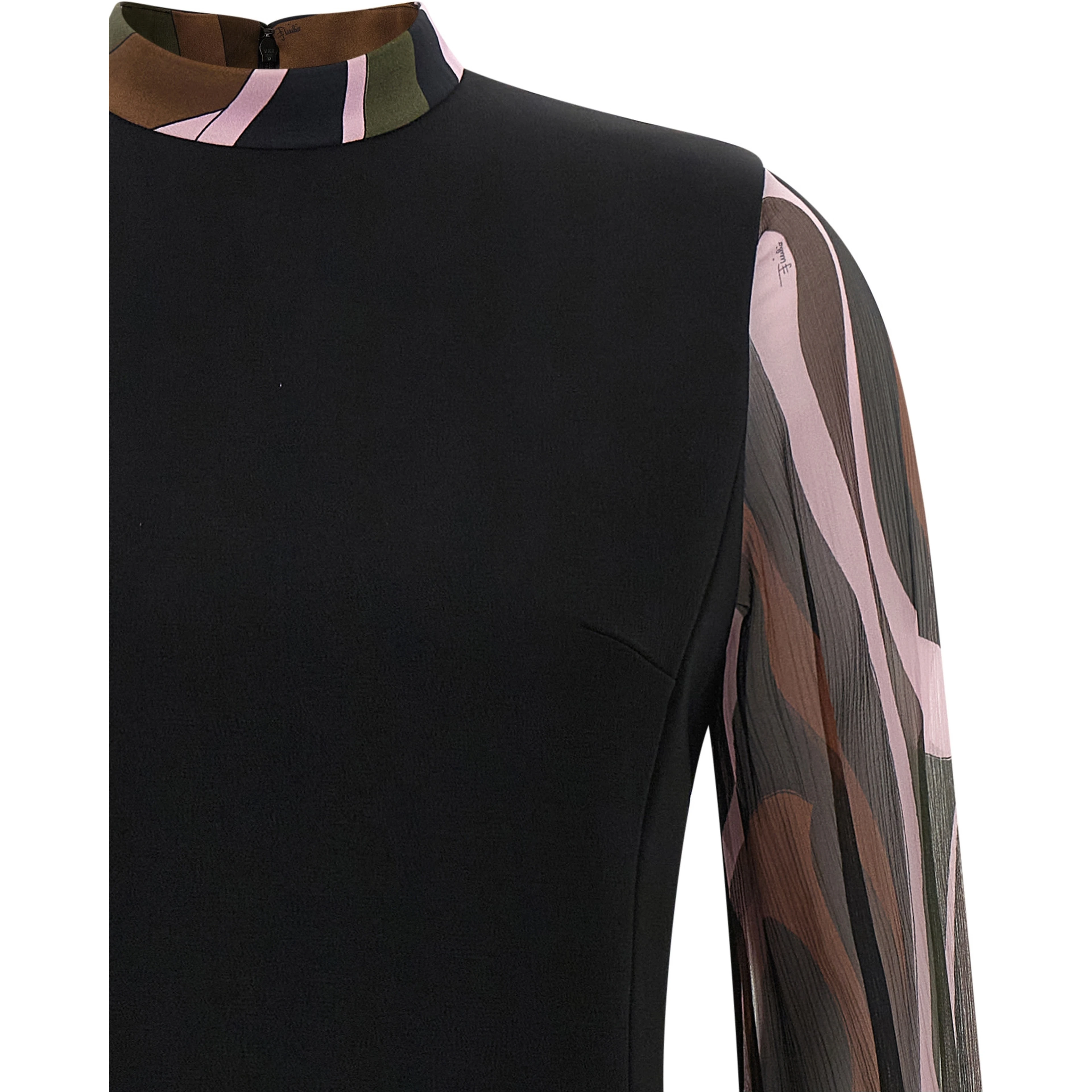 Black Viscose Short Dress