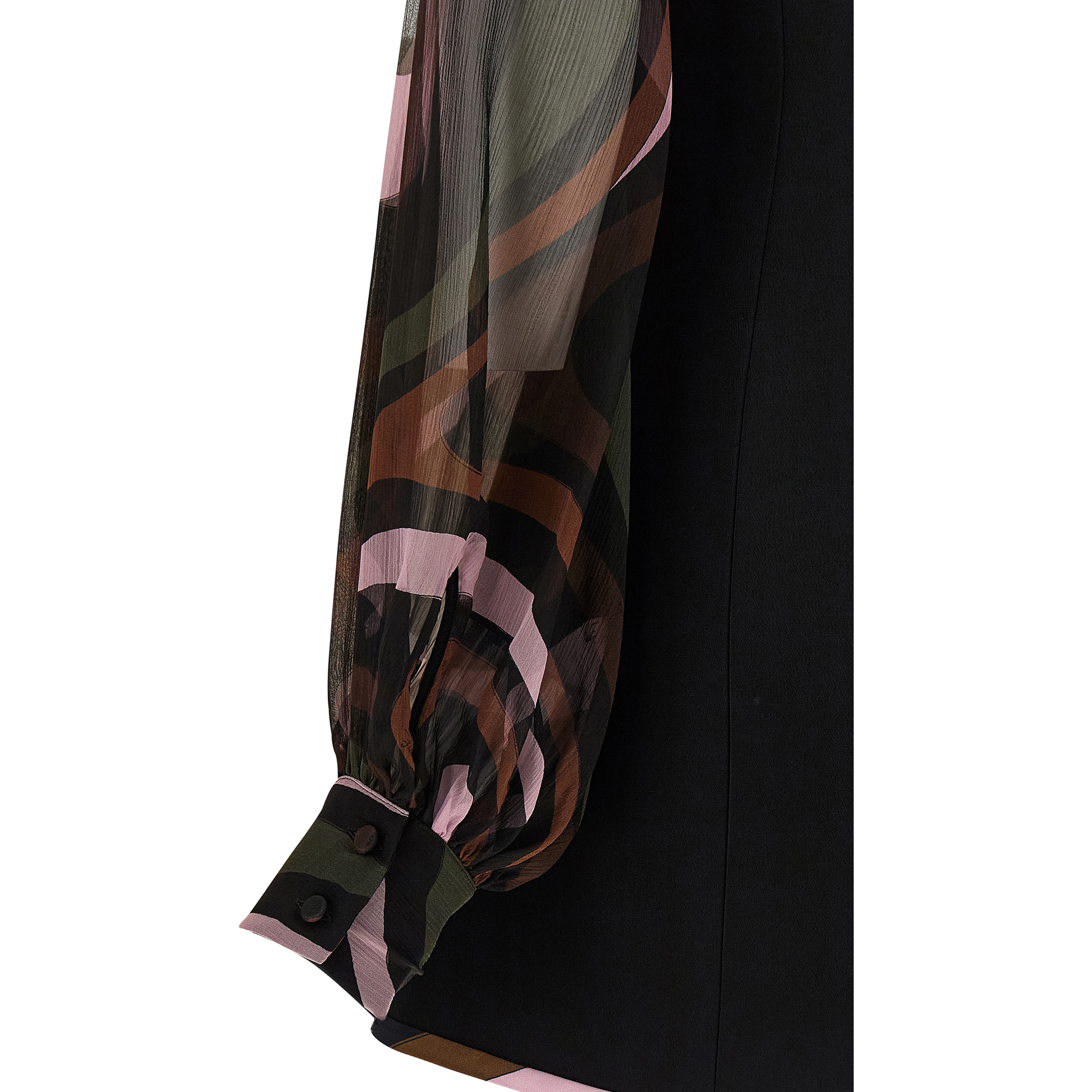 Black Viscose Short Dress