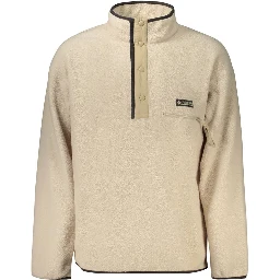 Beige Polyester Men Sweatshirt