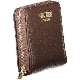 Brown Polyurethane Women's Wallet