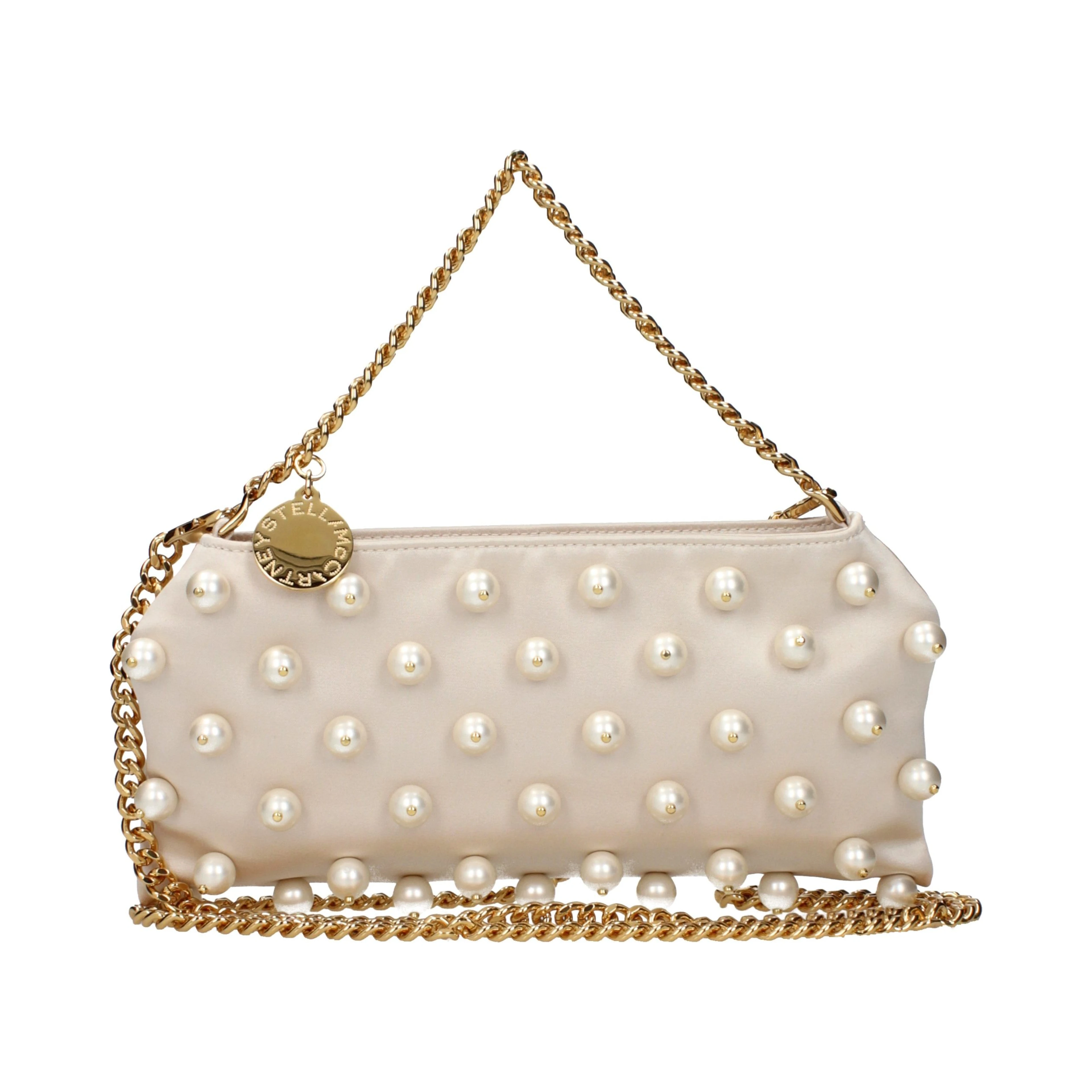 Beige Fabric Handbag