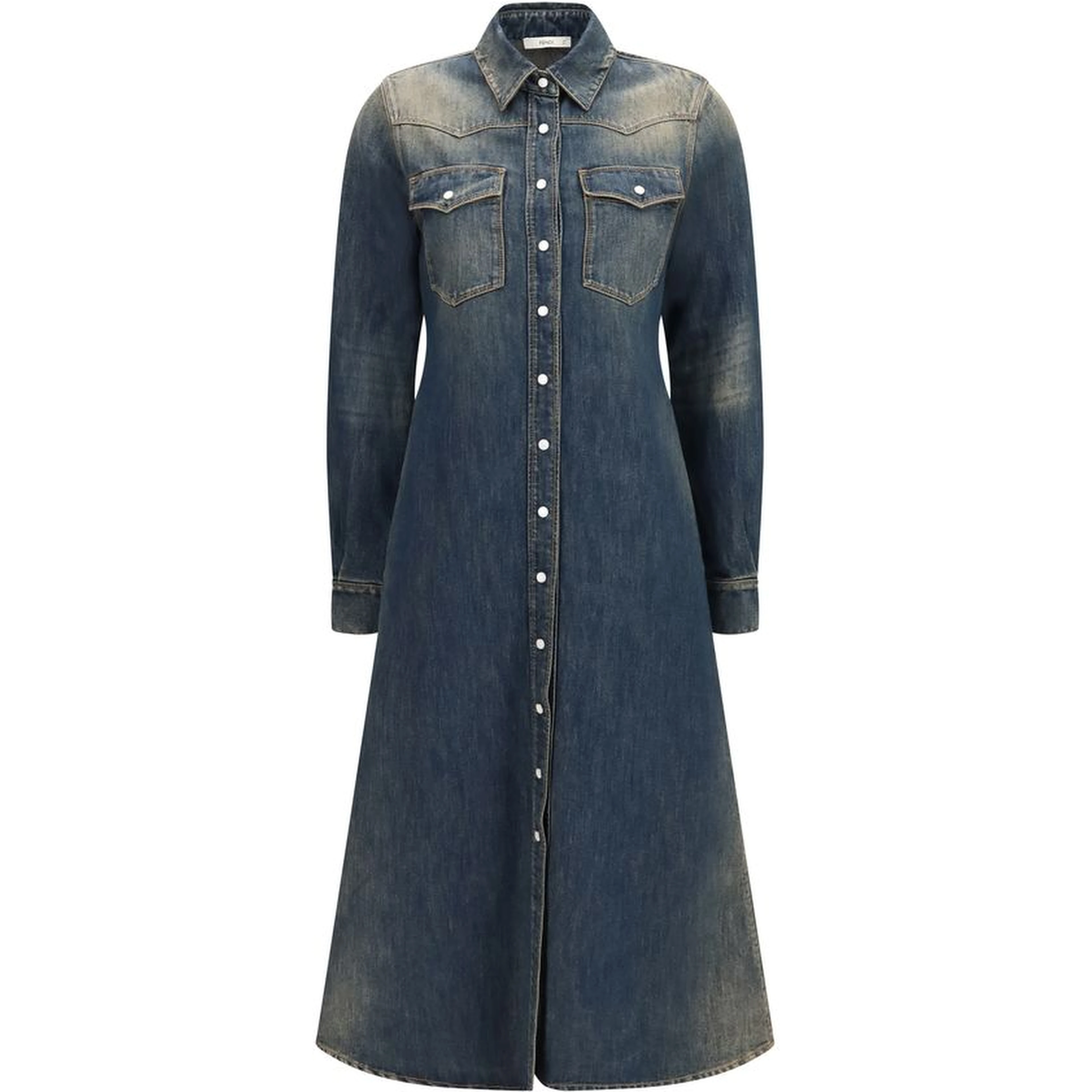 Blue Cotton Casual Dress
