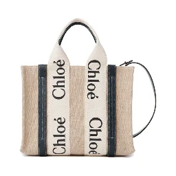 Beige Linen Tote Bag