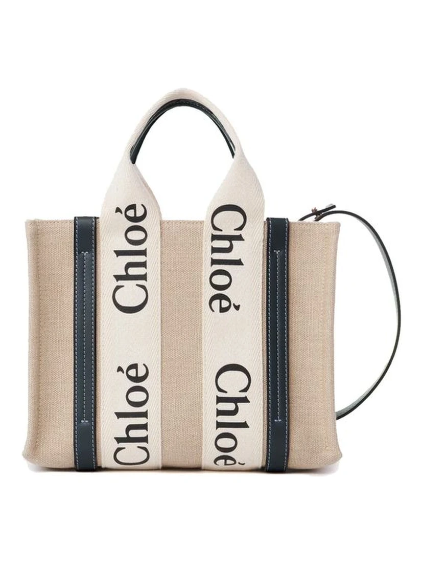 Beige Linen Tote Bag