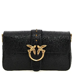 Black Calfskin Shoulder Bag