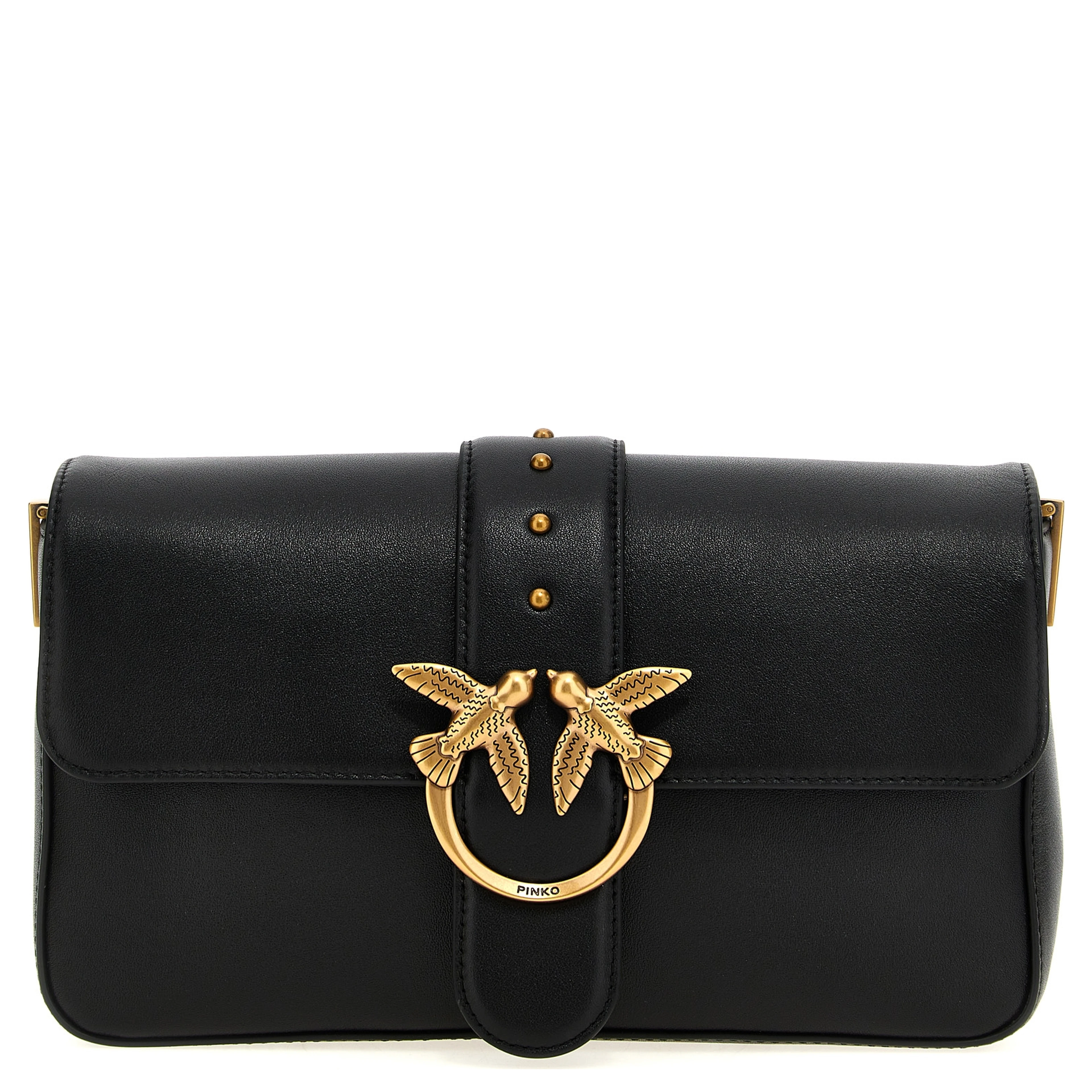 Black Calfskin Shoulder Bag