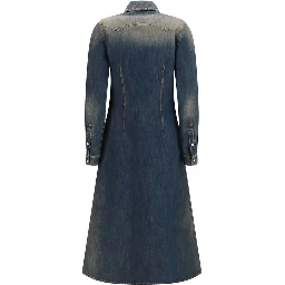 Blue Cotton Casual Dress
