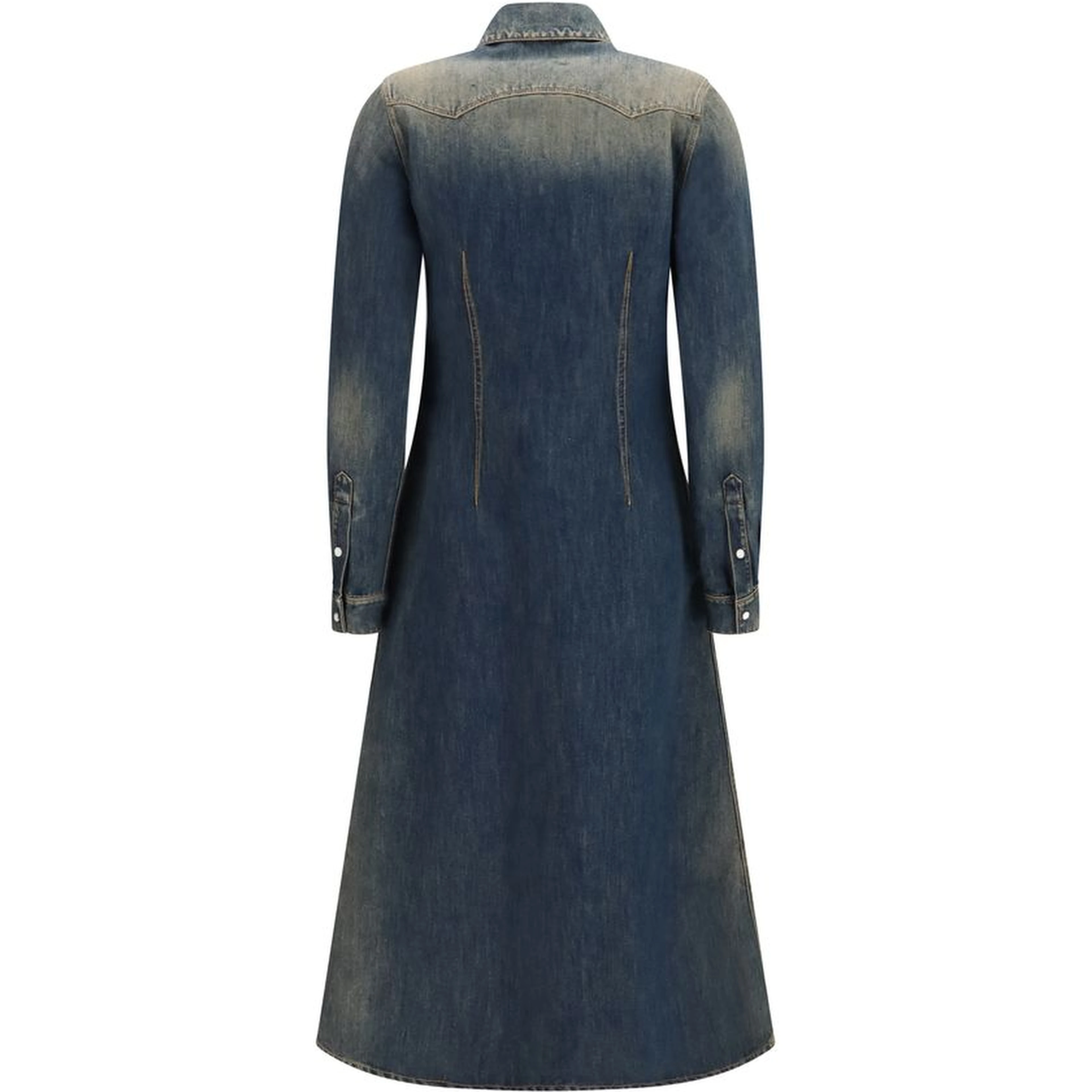 Blue Cotton Casual Dress