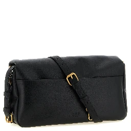 Black Lamb Leather Crossbody Bag