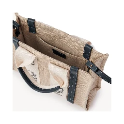 Beige Linen Tote Bag