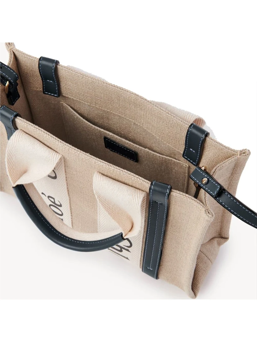Beige Linen Tote Bag