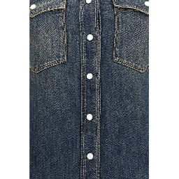 Blue Cotton Casual Dress