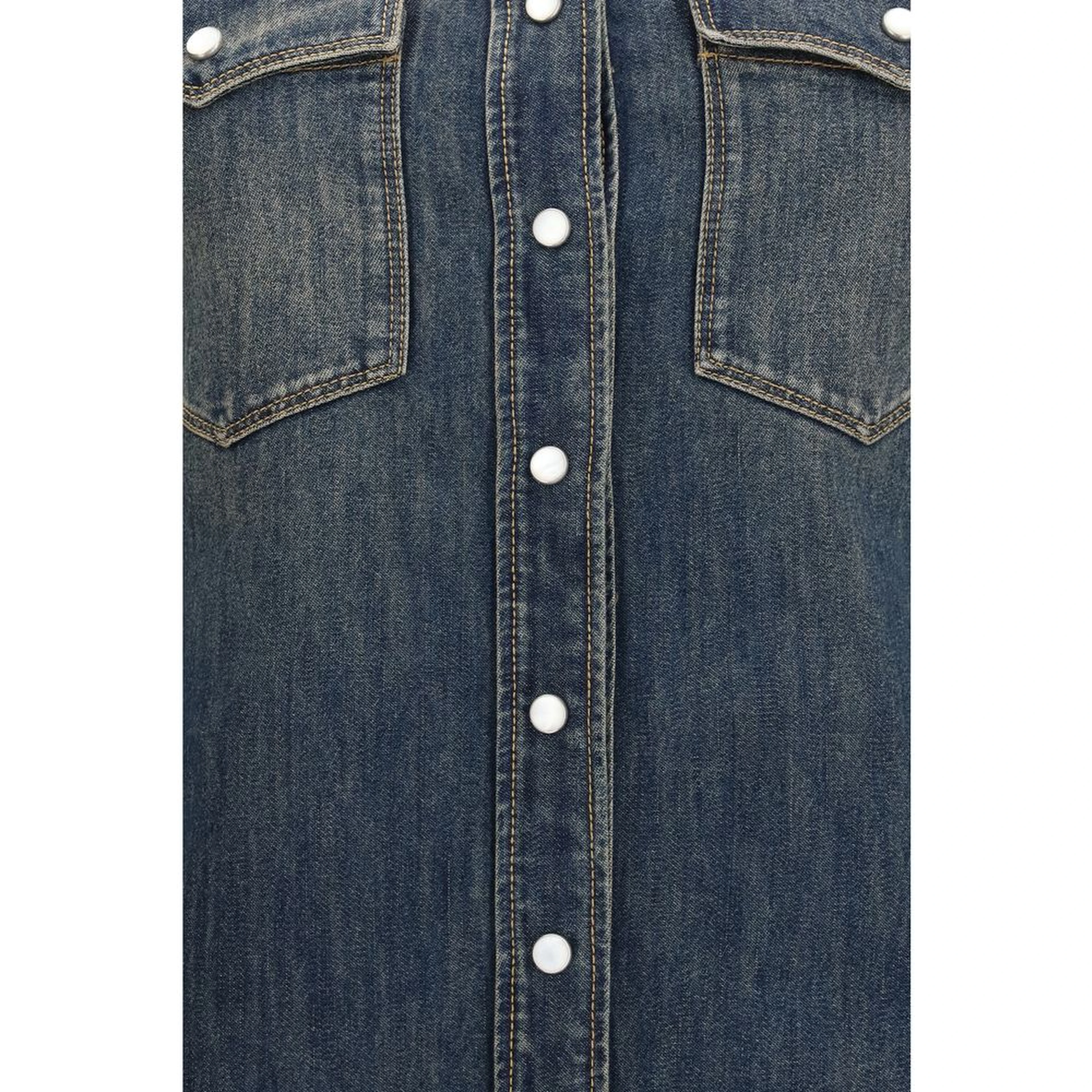 Blue Cotton Casual Dress