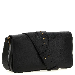 Black Calfskin Shoulder Bag