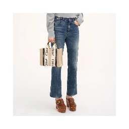 Beige Linen Tote Bag
