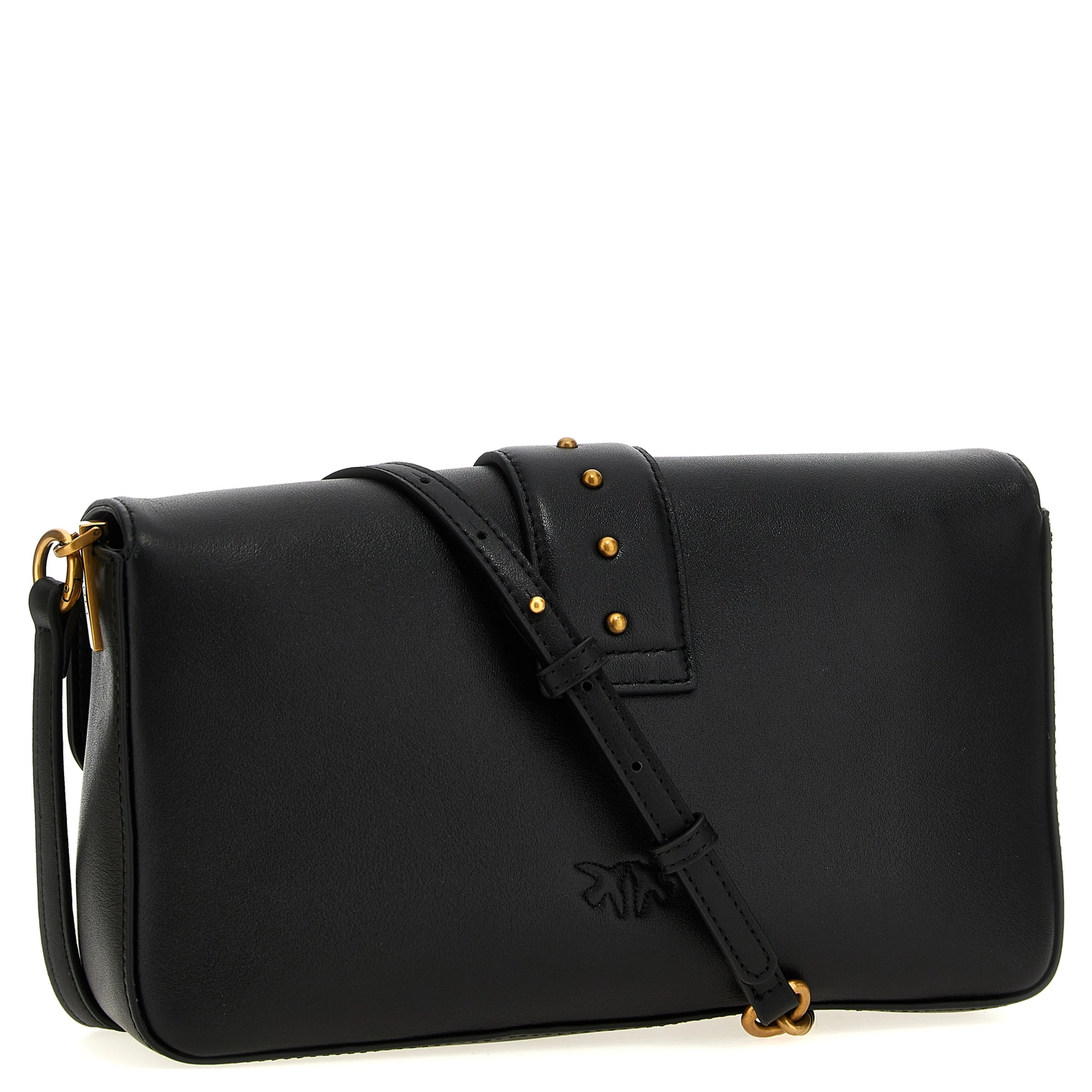 Black Calfskin Shoulder Bag