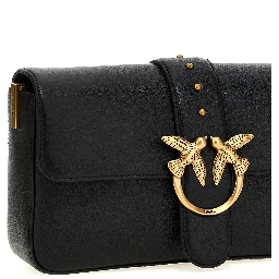 Black Calfskin Shoulder Bag