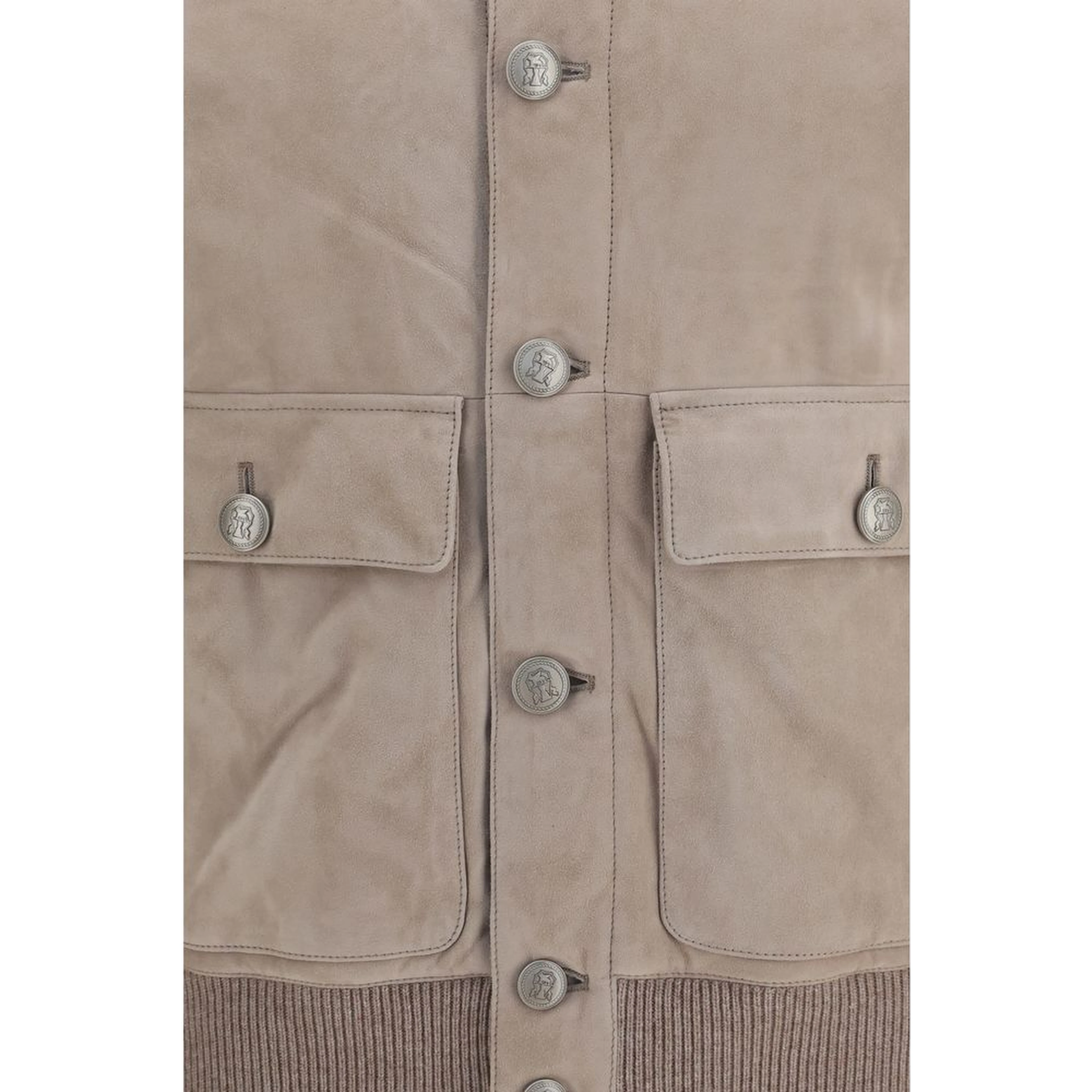 Beige Calf Leather Bos Taurus Leather Jacket