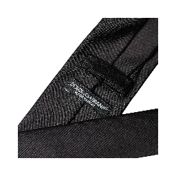 Black Solid 100% Silk Adjustable Men Tied Necktie Tie