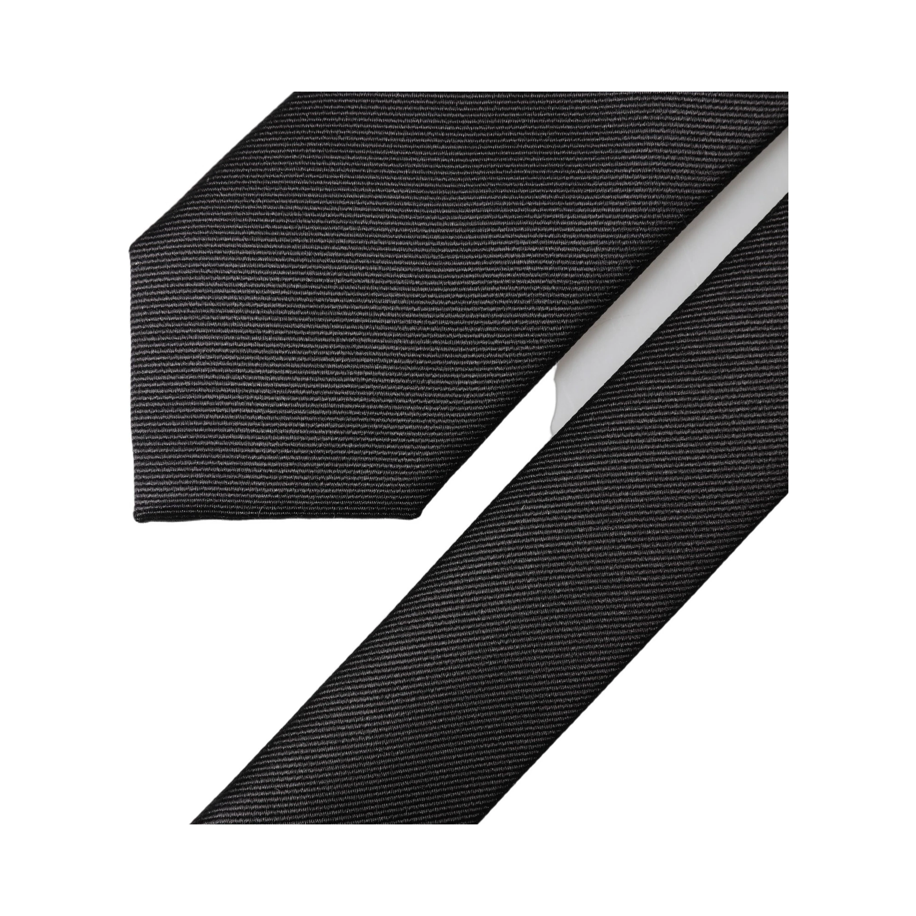 Black Solid 100% Silk Adjustable Men Tied Necktie Tie