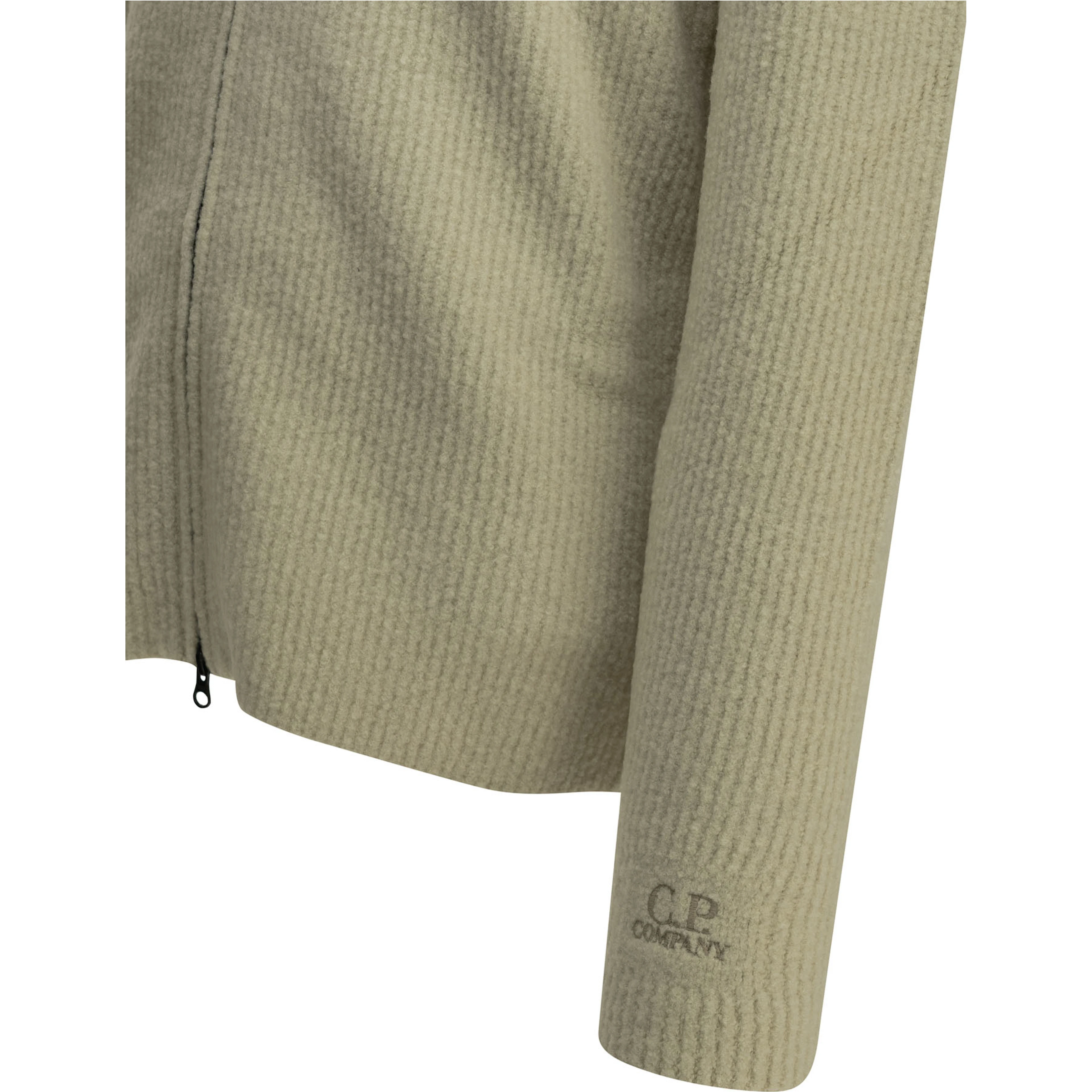 Zip-up sweater in bouclé wool