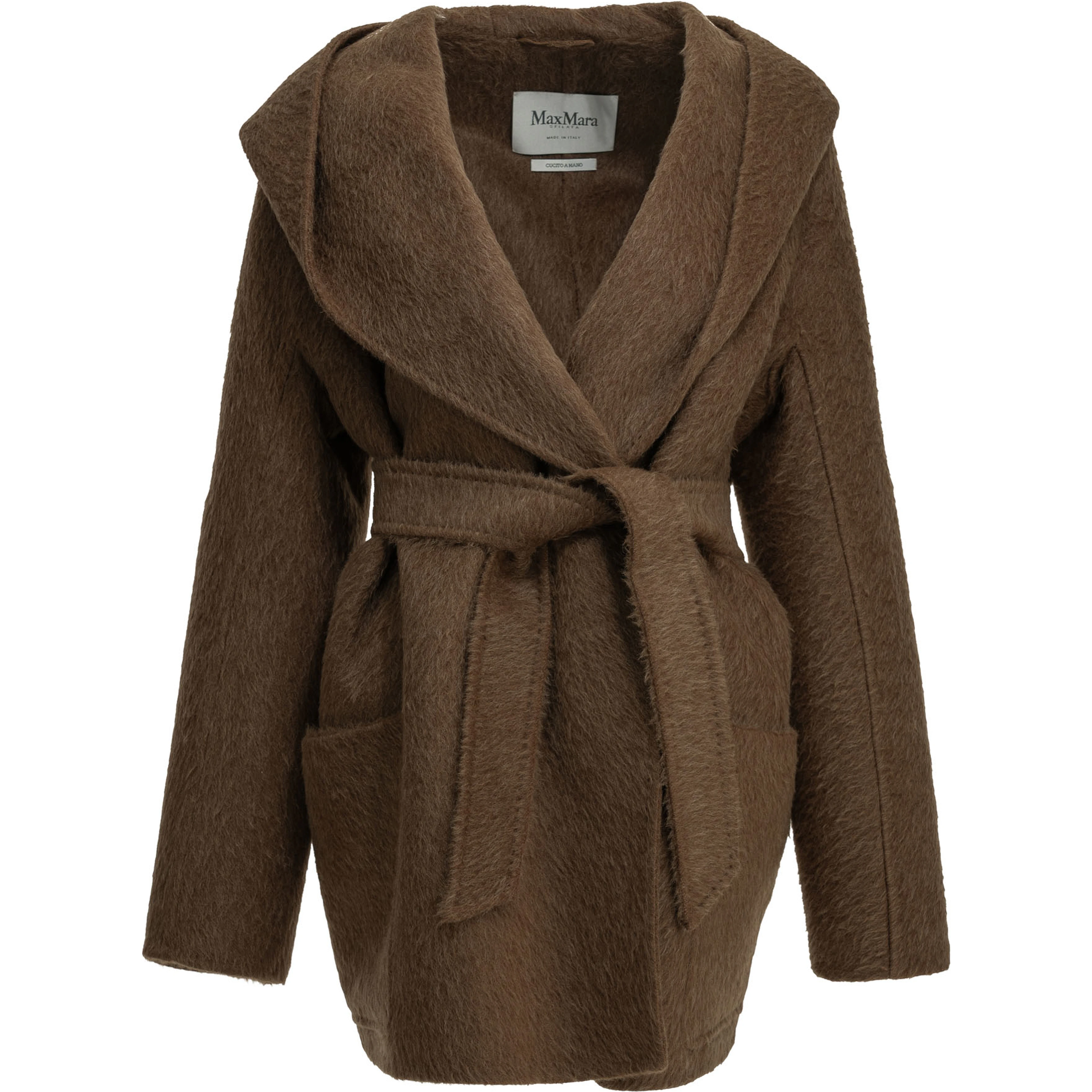 Short camel-colored coat