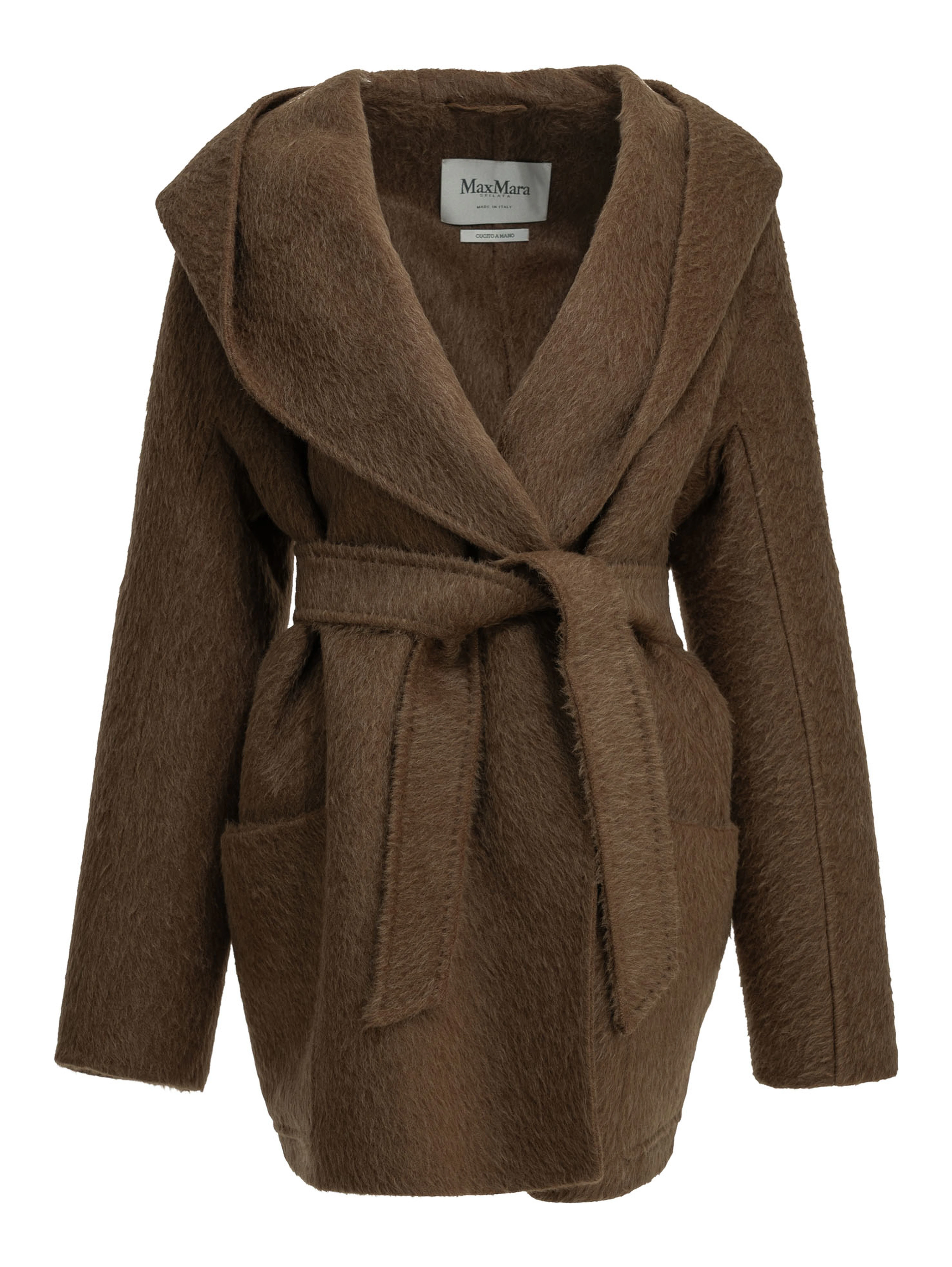 Short camel-colored coat