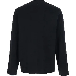Long Sleeve T-Shirt with AMI de Coeur Logo on the Front in Black Cotton for Men
