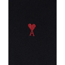 Long Sleeve T-Shirt with AMI de Coeur Logo on the Front in Black Cotton for Men