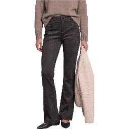 Brown Polyester Casual Pants