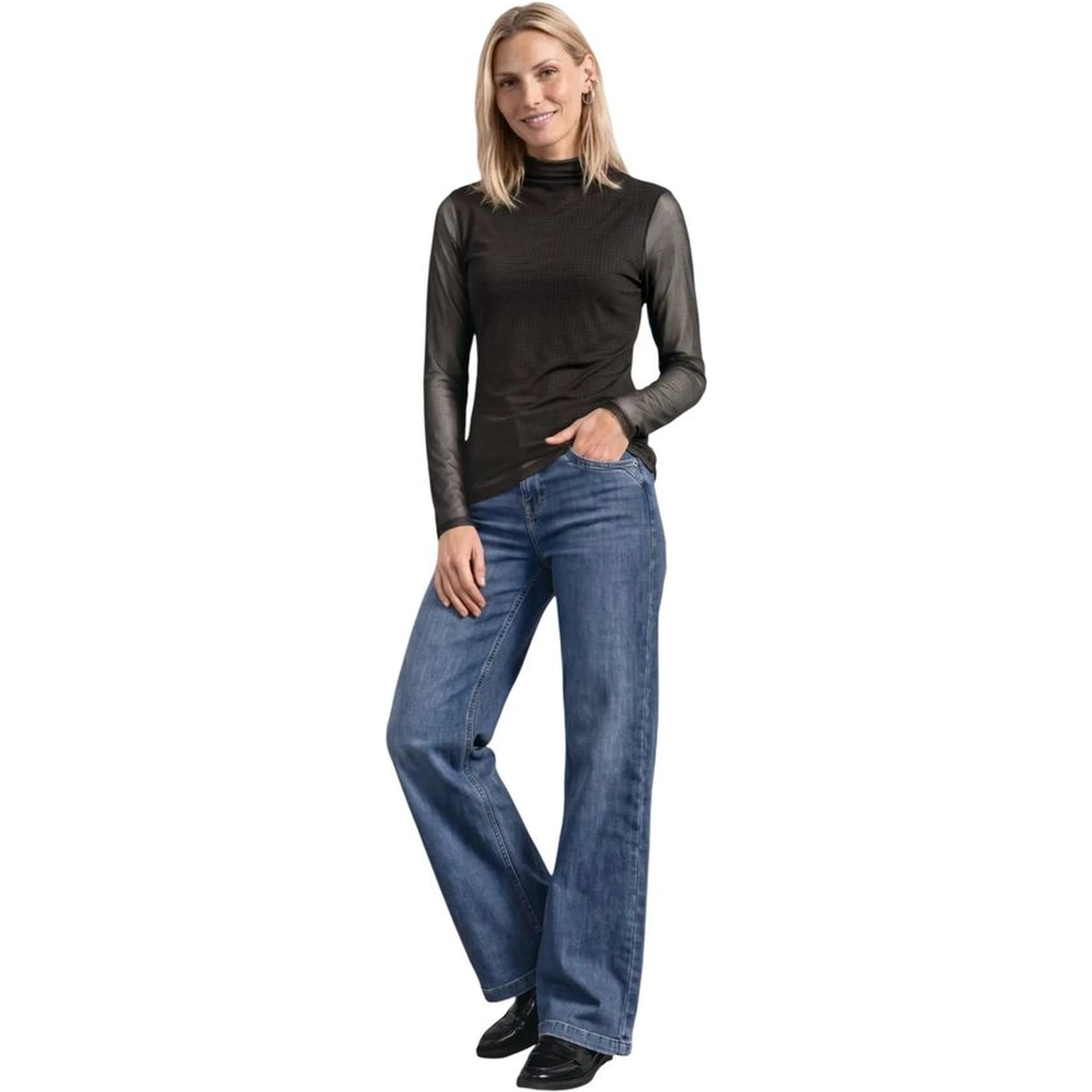 Bicolor Polyester Long Sleeve T-Shirt