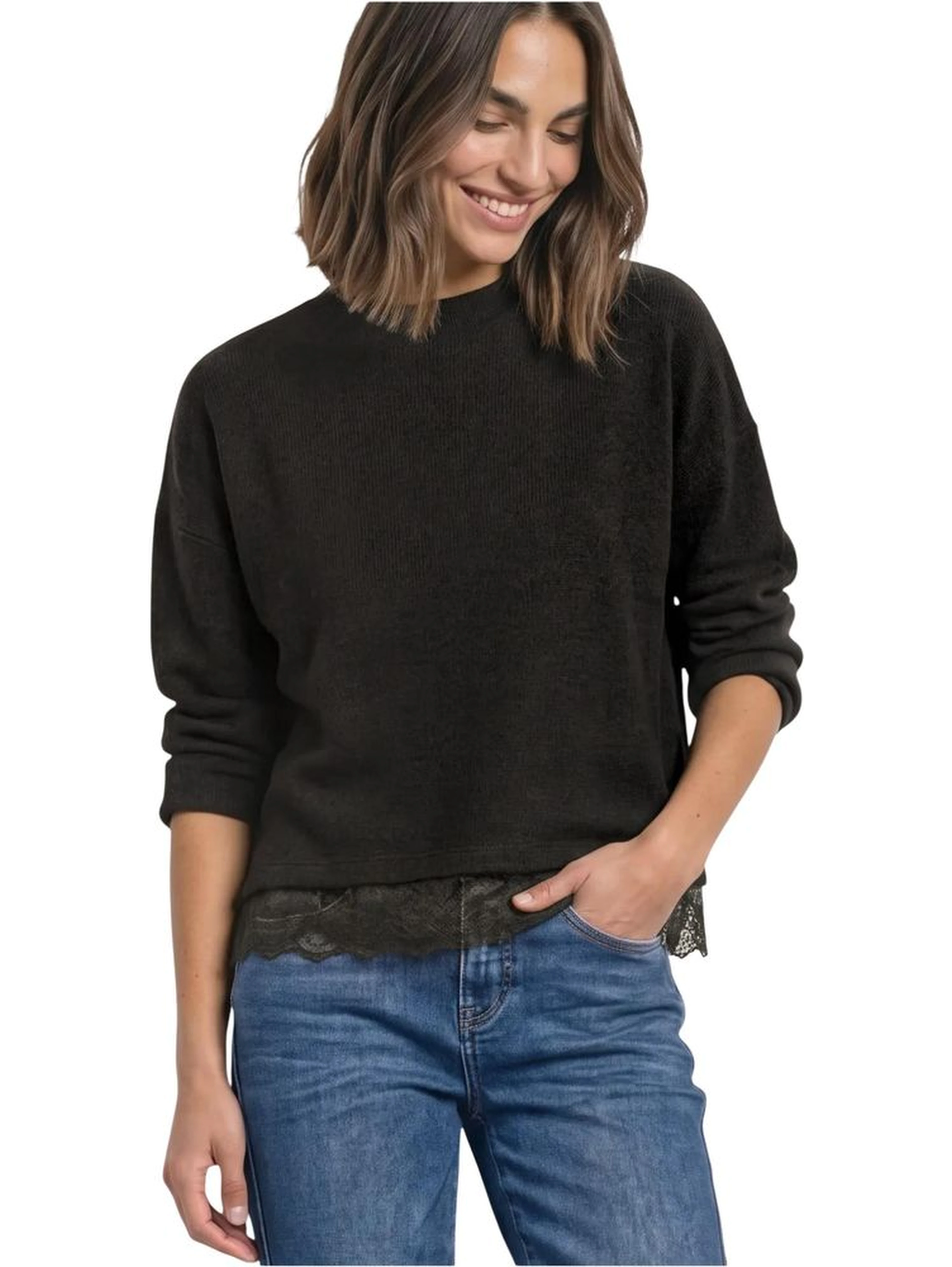 Brown Polyester Long Sleeve T-Shirt