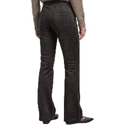 Brown Polyester Casual Pants