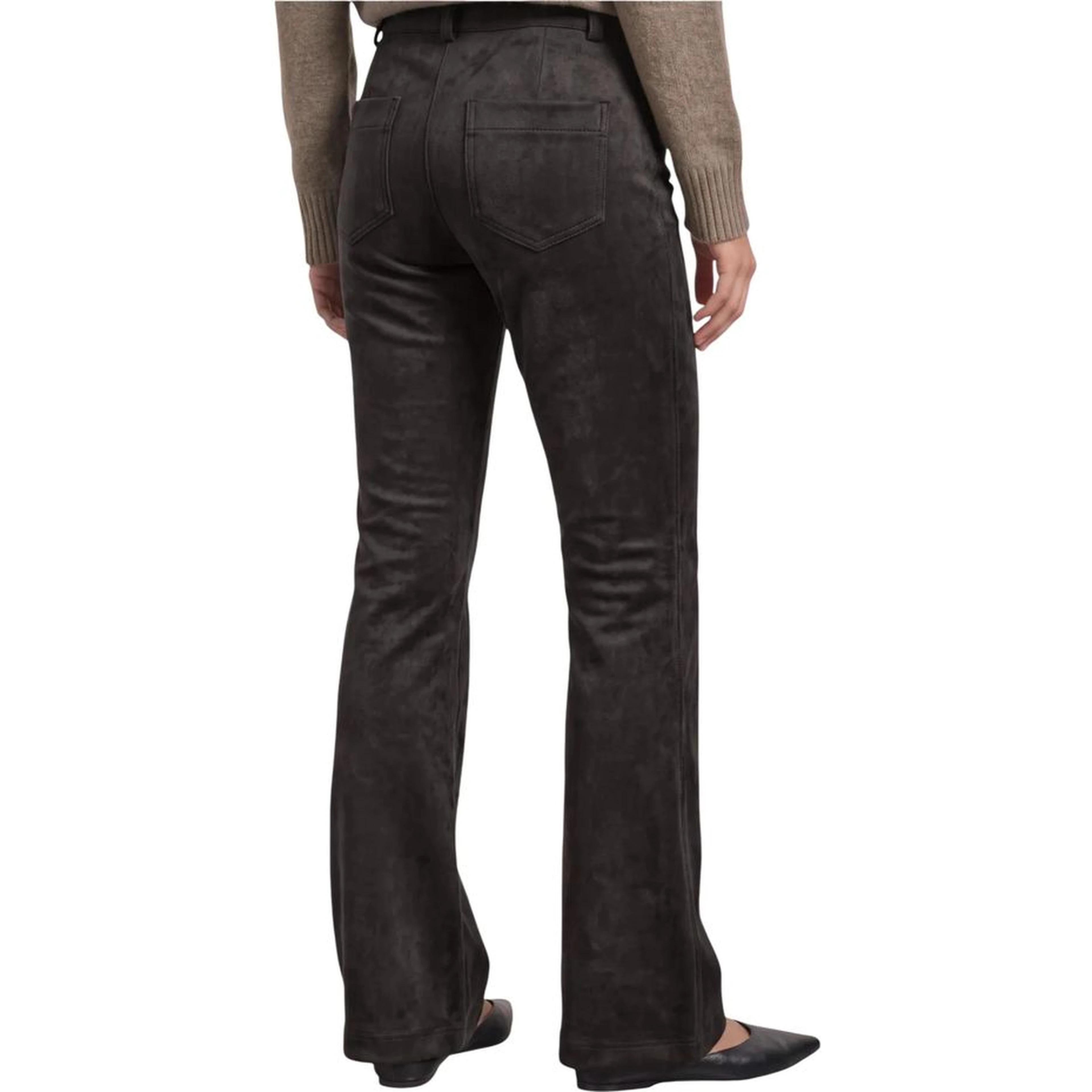 Brown Polyester Casual Pants
