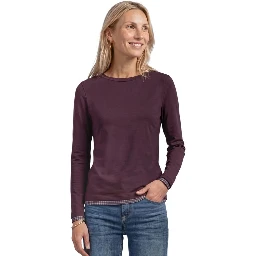Purple Cotton Long Sleeve T-Shirt