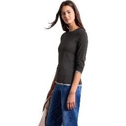 Brown Cotton Long Sleeve T-Shirt