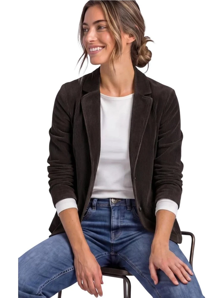 Brown Cotton Blazer