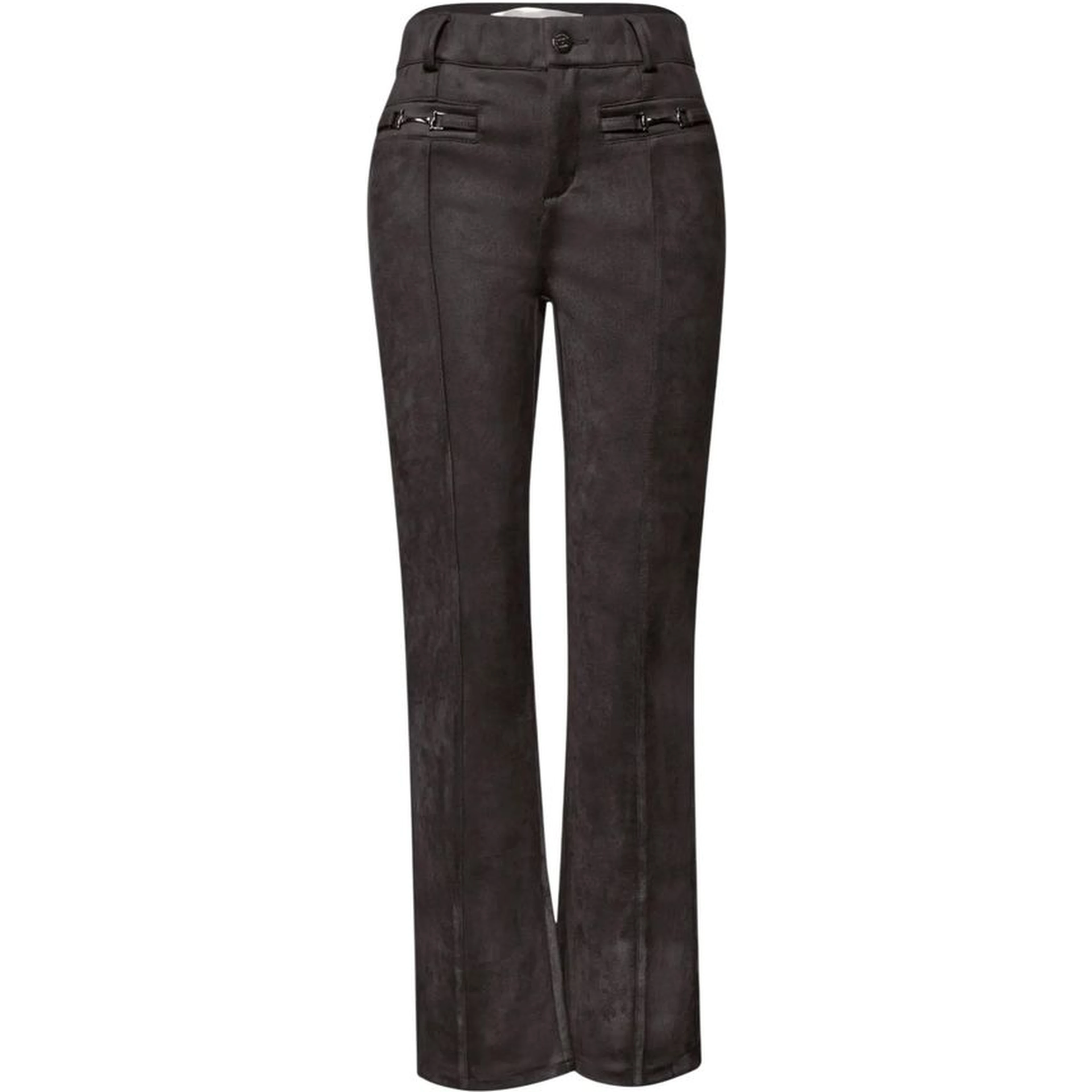 Brown Polyester Casual Pants