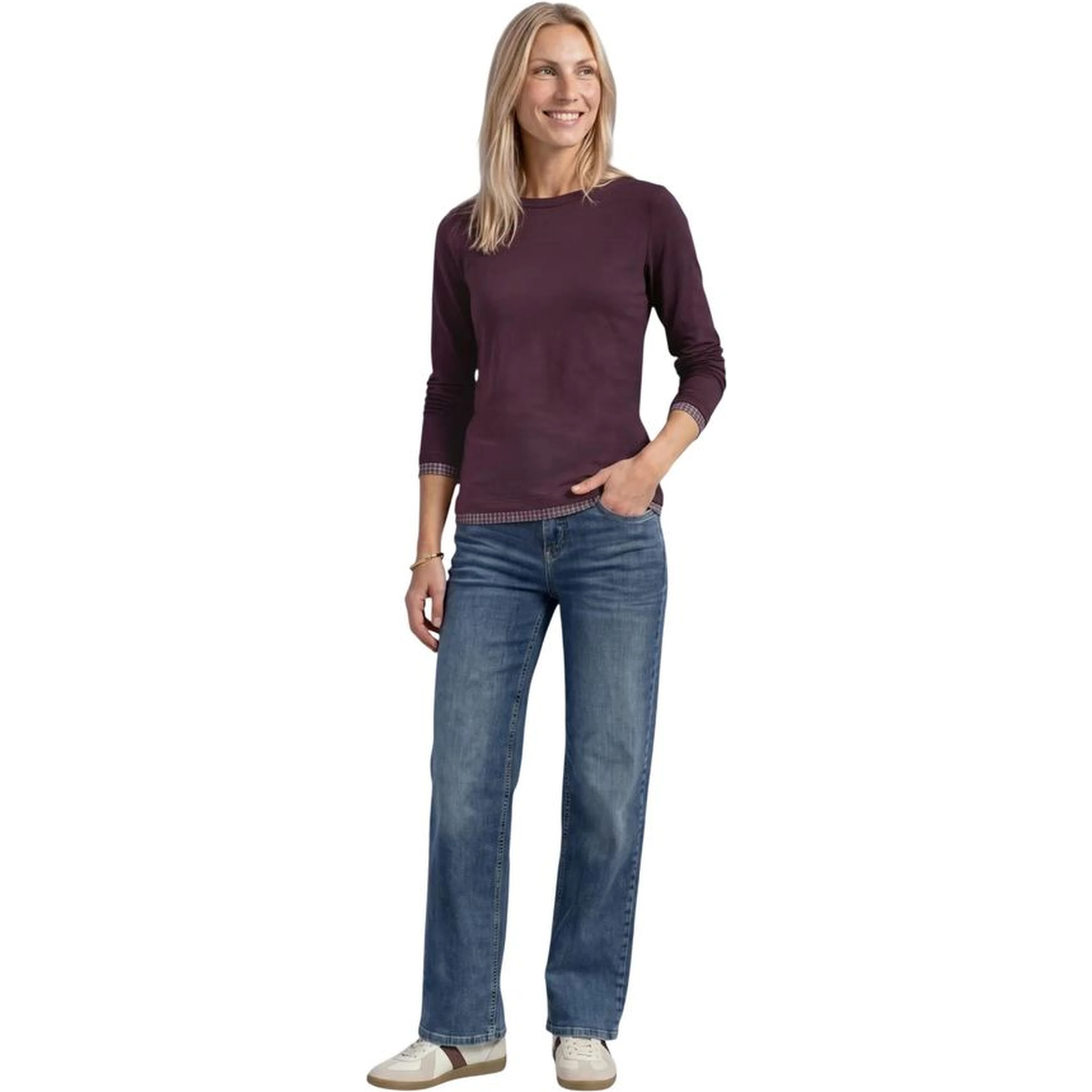 Purple Cotton Long Sleeve T-Shirt