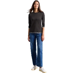 Brown Cotton Long Sleeve T-Shirt