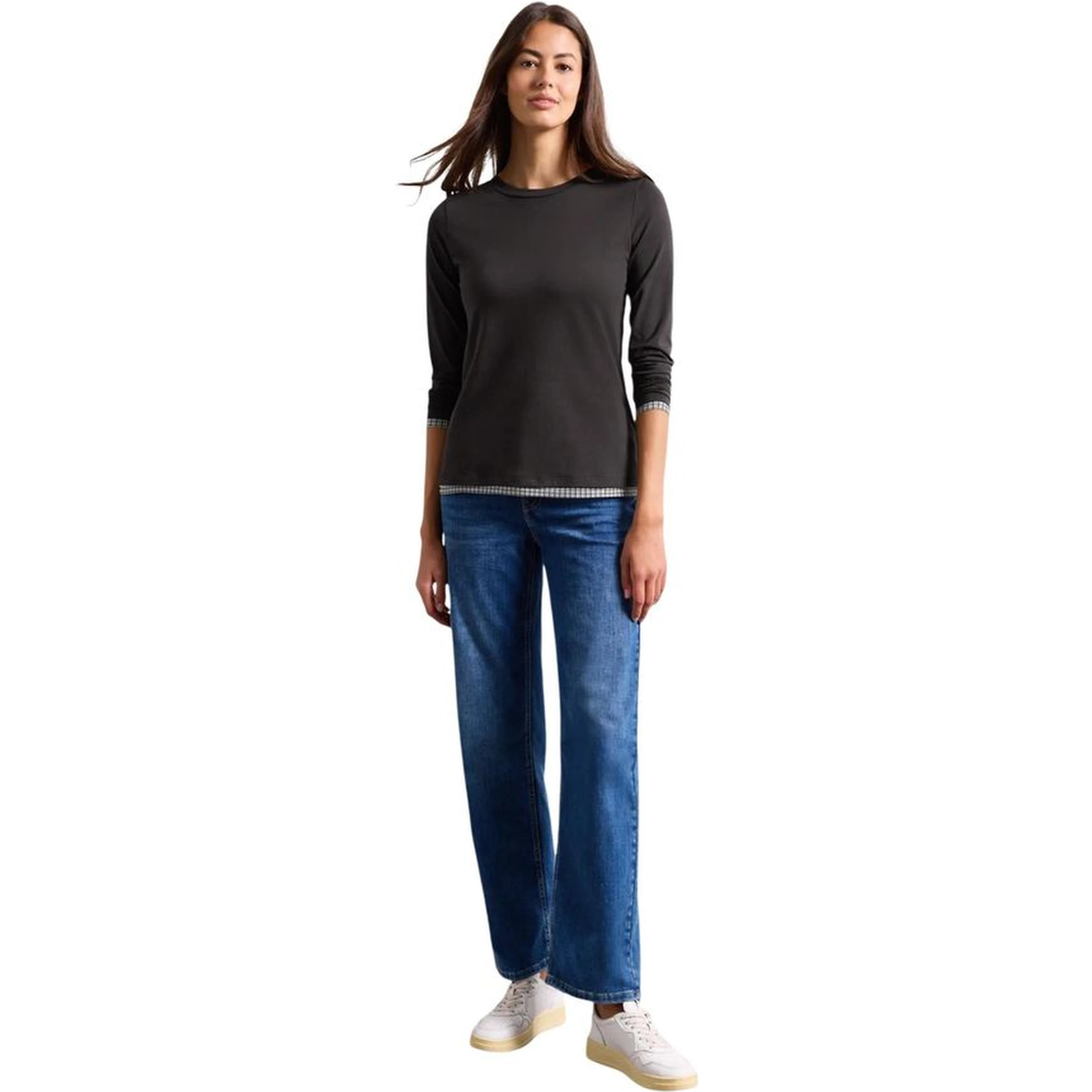 Brown Cotton Long Sleeve T-Shirt