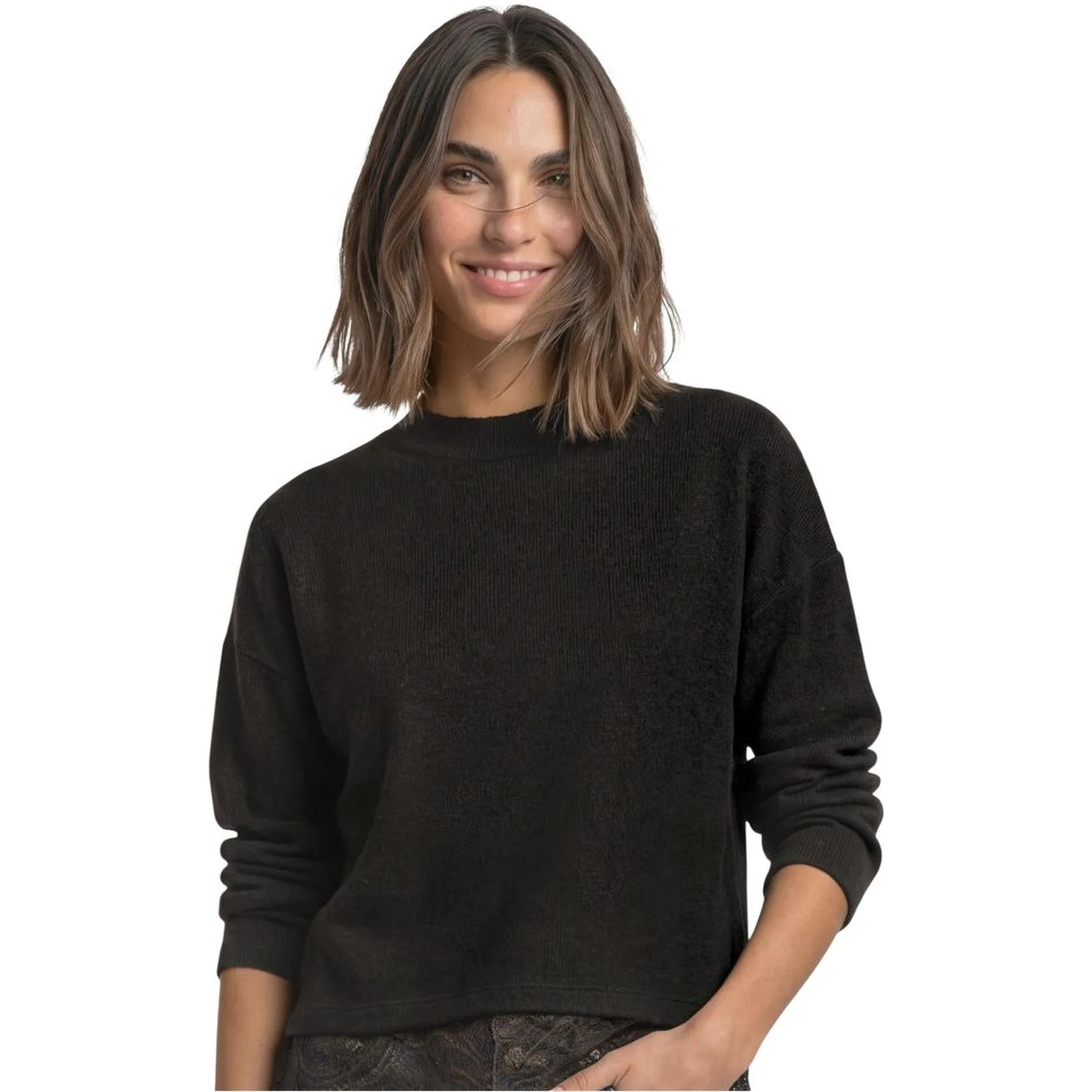 Brown Polyester Long Sleeve T-Shirt