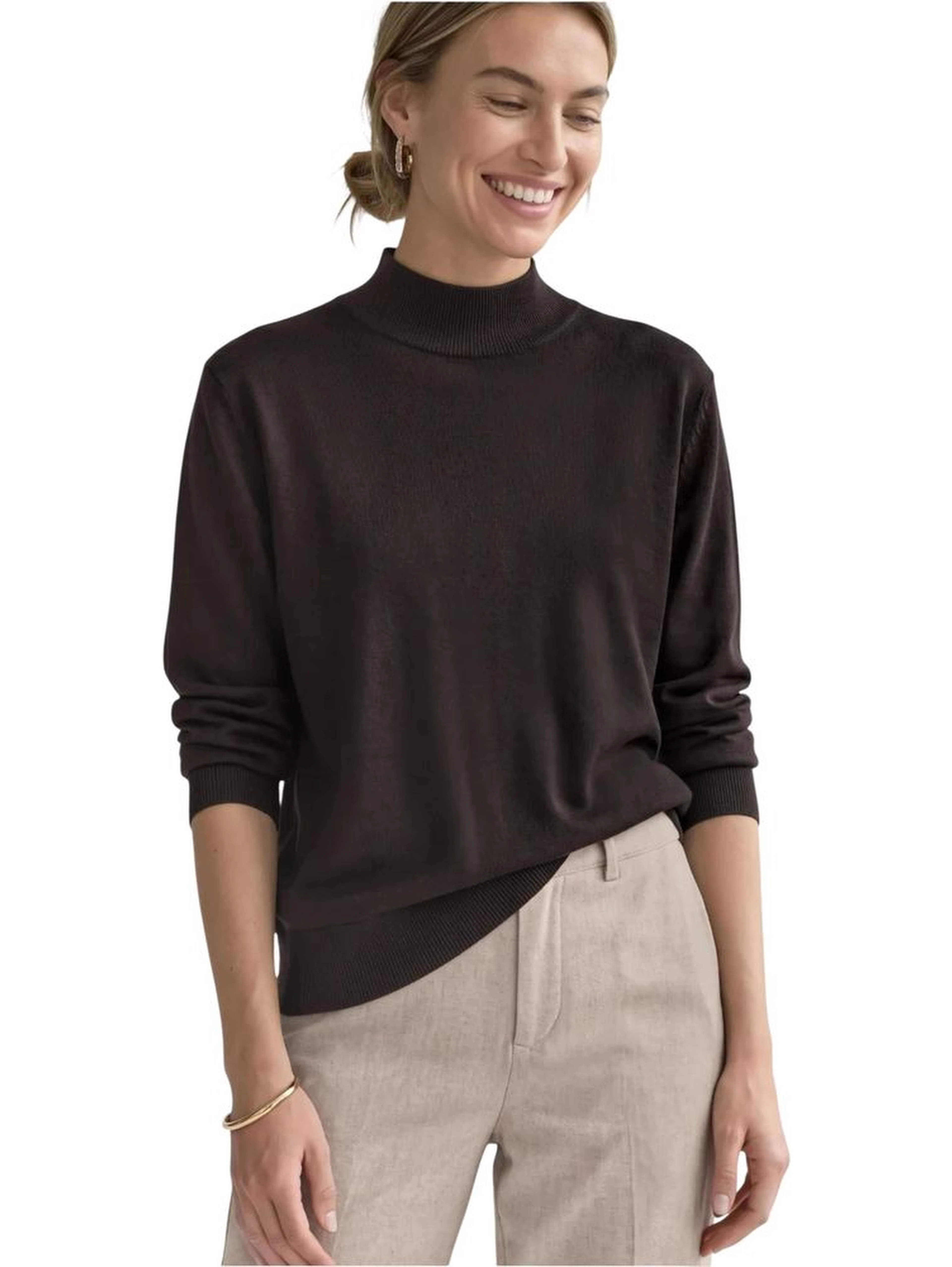 Brown Viscose Turtleneck
