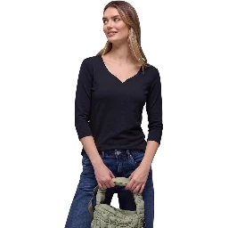 Black Cotton Long Sleeve T-Shirt