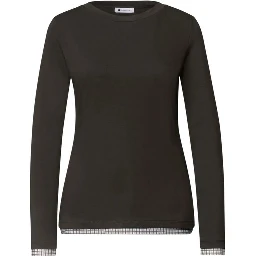 Brown Cotton Long Sleeve T-Shirt