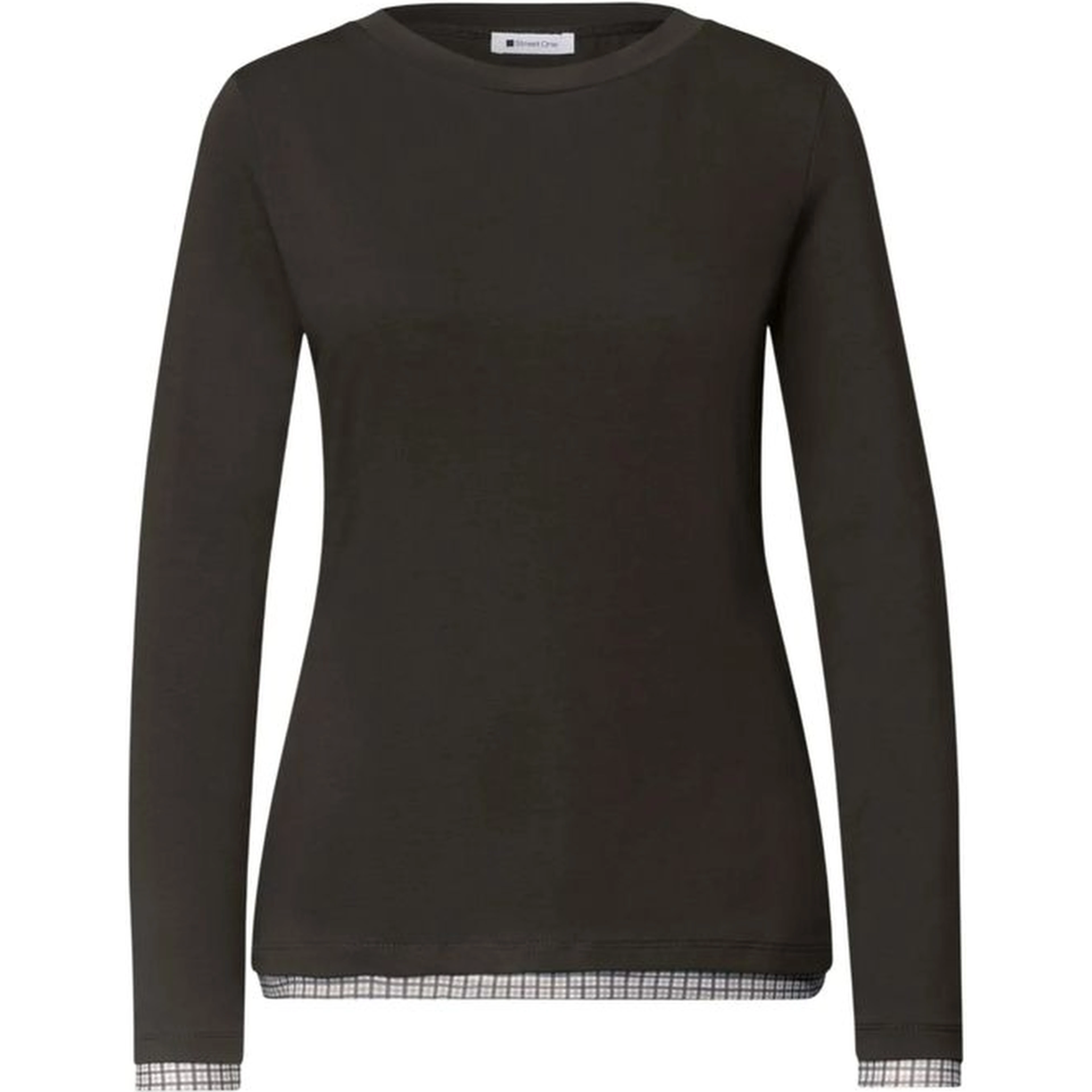 Brown Cotton Long Sleeve T-Shirt