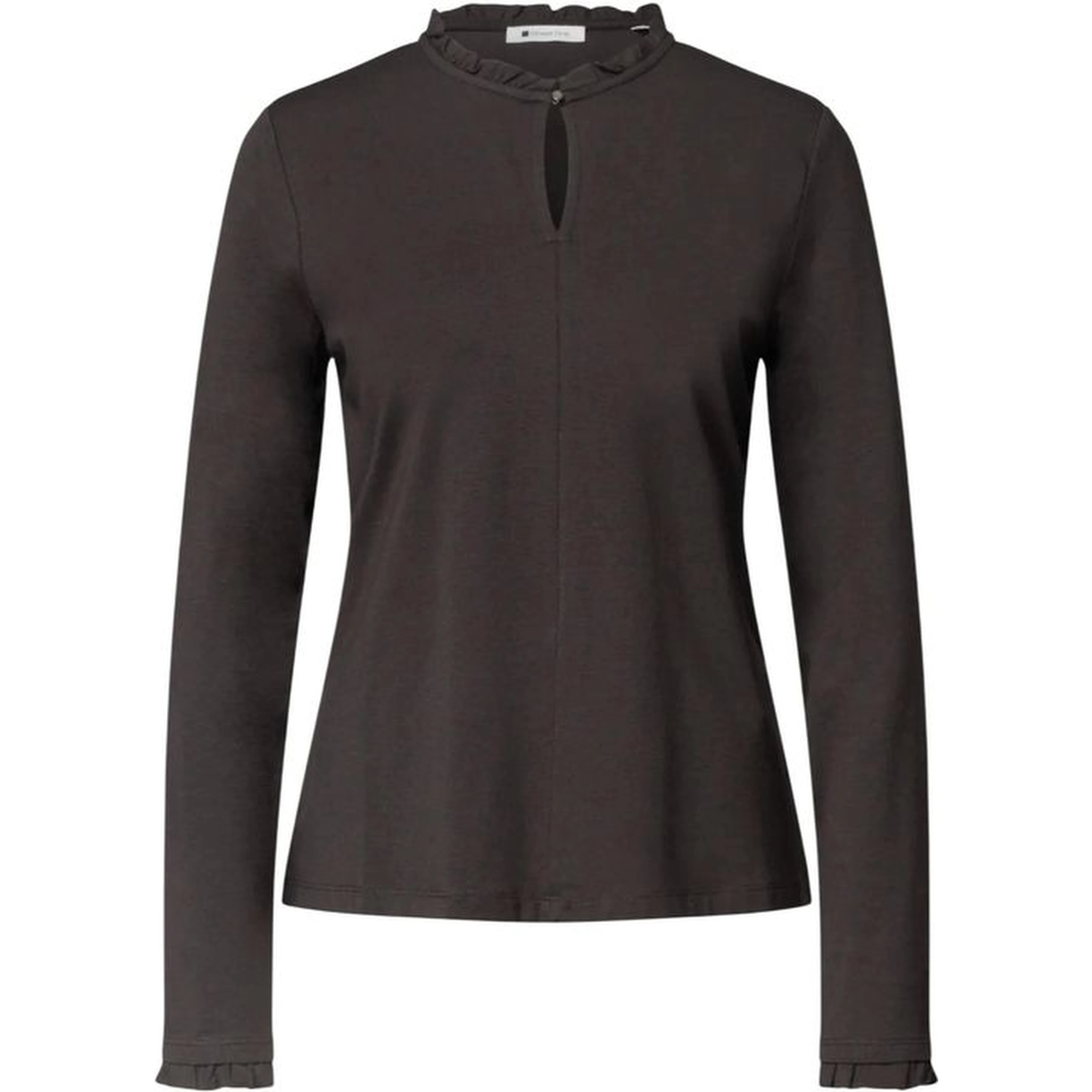Brown Cotton Long Sleeve T-Shirt