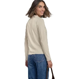 Beige Cotton Long Sleeve T-Shirt